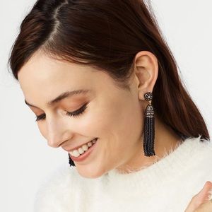 Baublebar Gold Silver Black Beaded Tassel Fringe Earrings set of 3 pairs